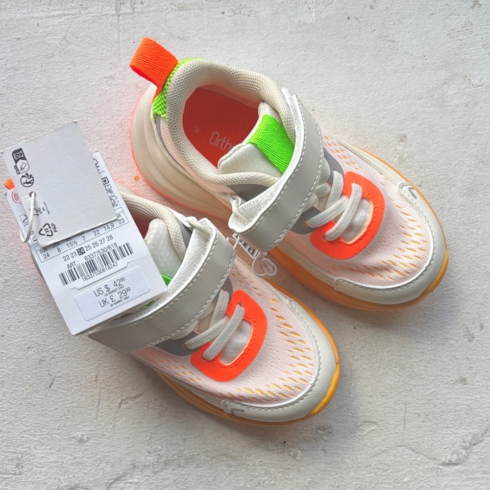 Zara Kids Cream and Neon Sneakers
